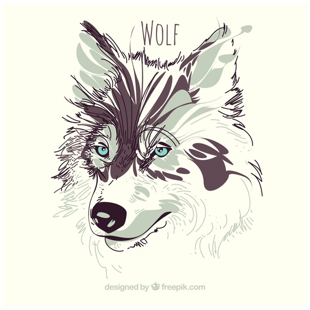 Vector watercolor wolf background