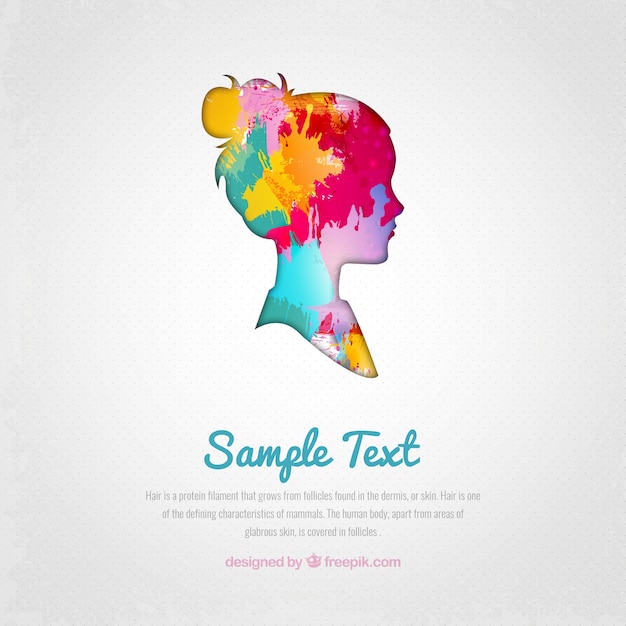 watercolor woman silhouette background