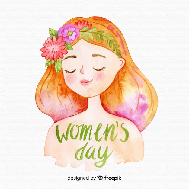 Vector watercolor women's day background