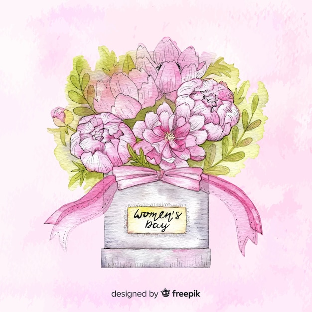 Watercolor women's day background