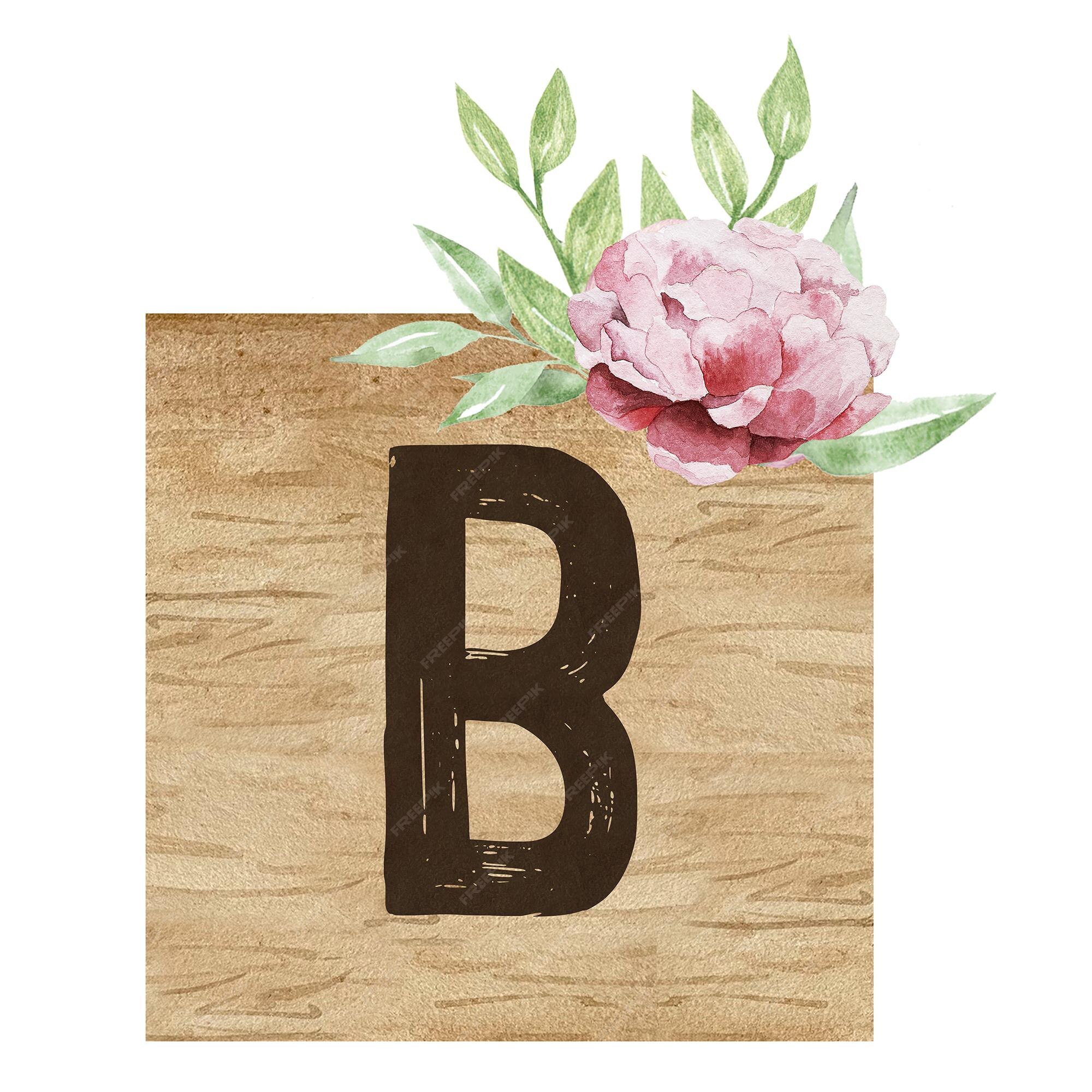 Premium Vector  Watercolor wooden tile with capital letter d and