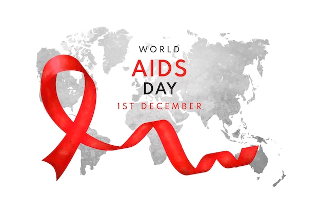 Vector watercolor world aids day background