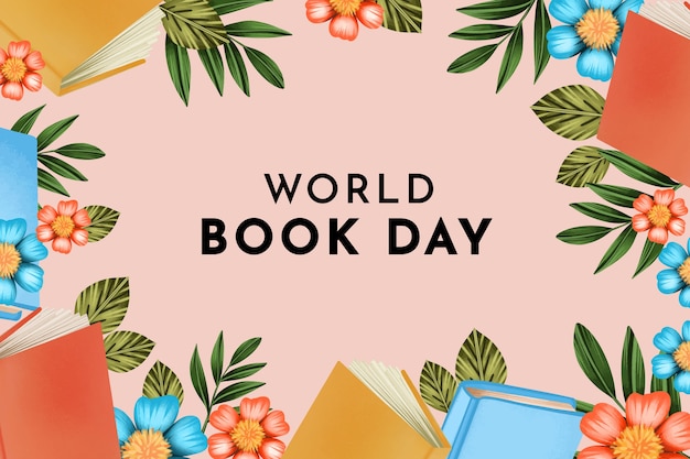 Vector watercolor world book day background