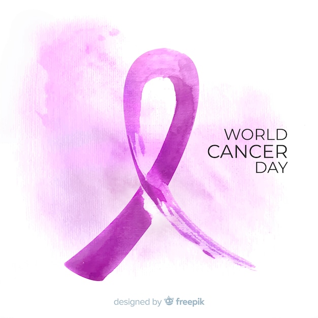 Vector watercolor world cancer day background