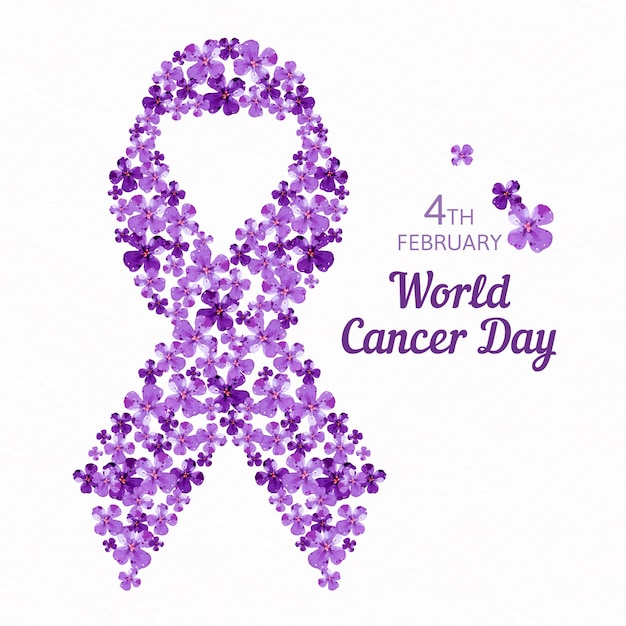 Vector watercolor world cancer day