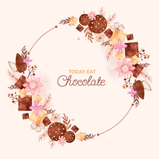 Vettore illustrazione della giornata mondiale del cioccolato dell'acquerello