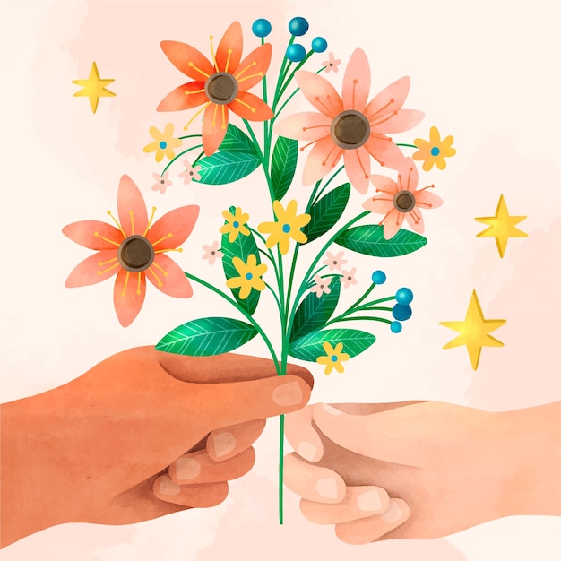 Vector watercolor world kindness day illustration