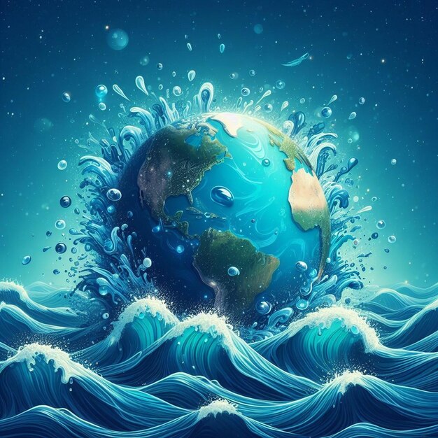 Vettore acquerello sfondo della giornata mondiale dell'acqua