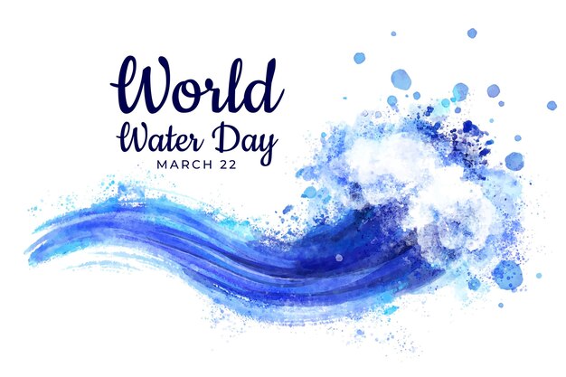 Watercolor world water day painting