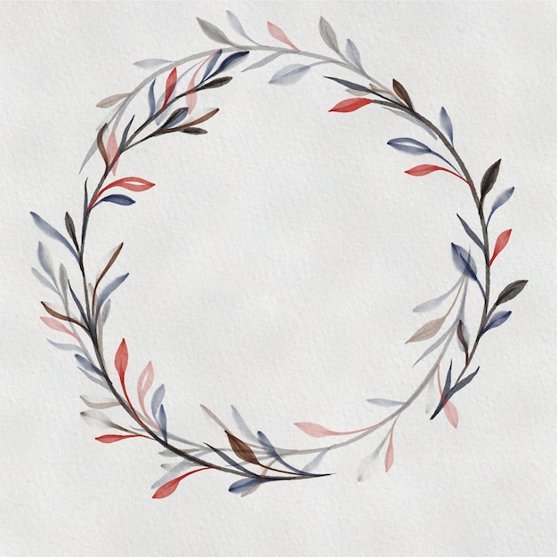 Vector watercolor wreath. hand painted floral round frame isolated