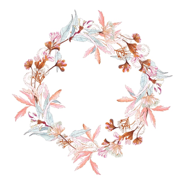 Vector watercolor wreath