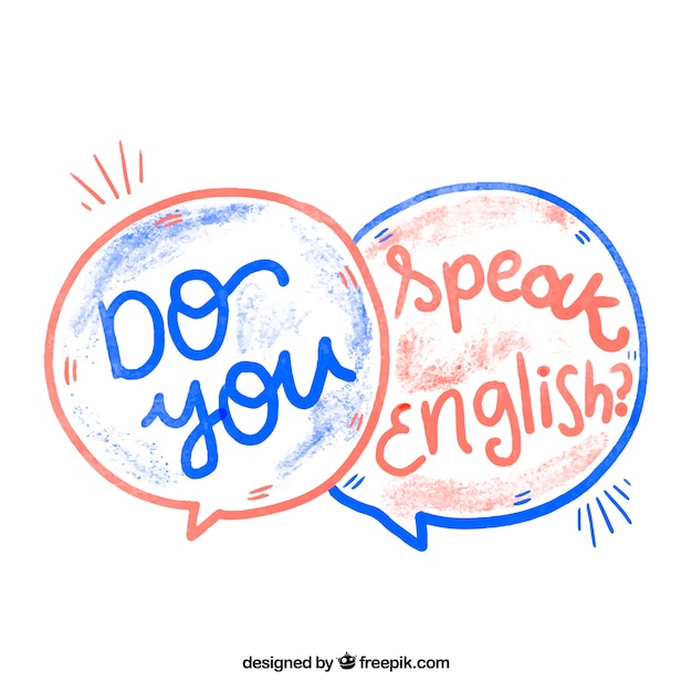 Vector watercolor do you speak english question