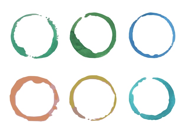 Vector watercolour circle shape clipart illustration