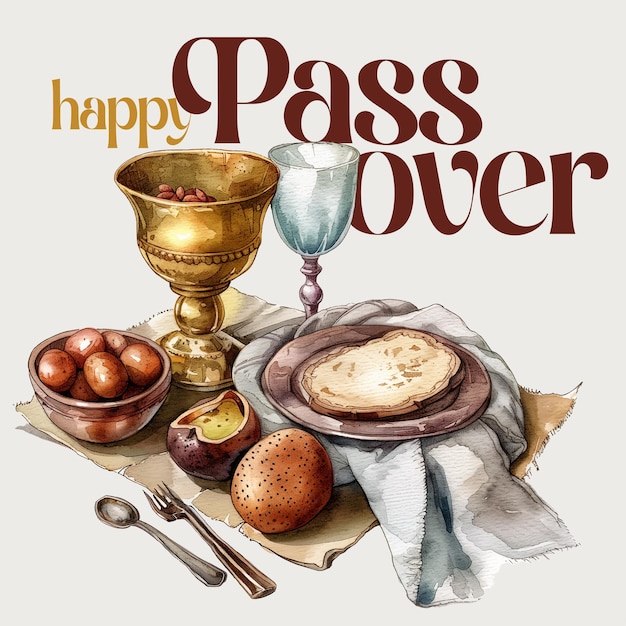 Vector watercolour illustration of passover event