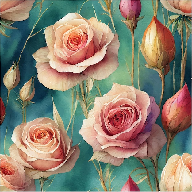 Watercolour Roses Pattern