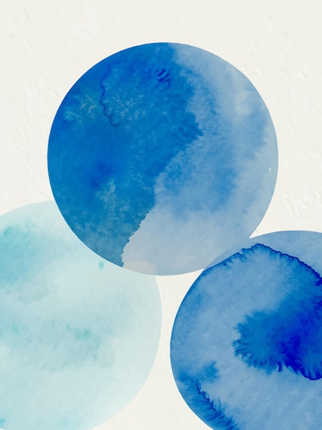 青の色合いの水彩画