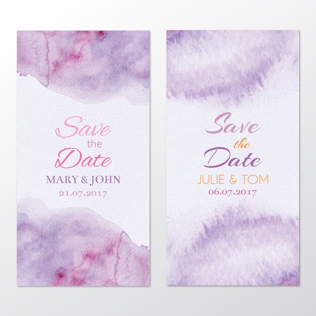 Watercolour wedding card collectie