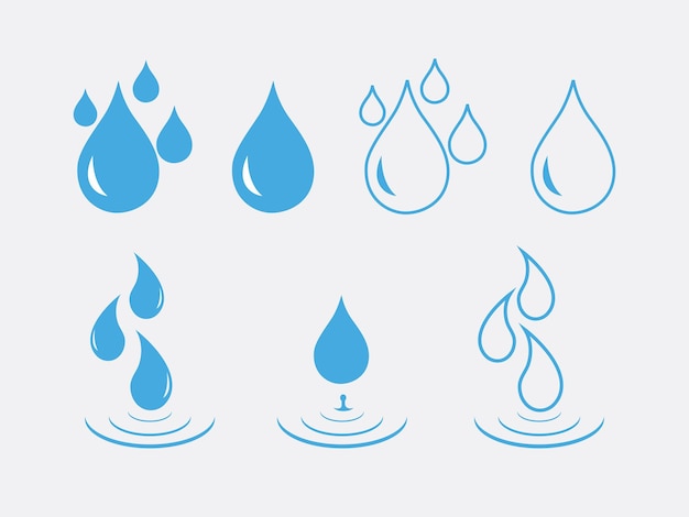 waterdrop icon set liquid rain drip logo droplet symbol an single sign of tears and oil