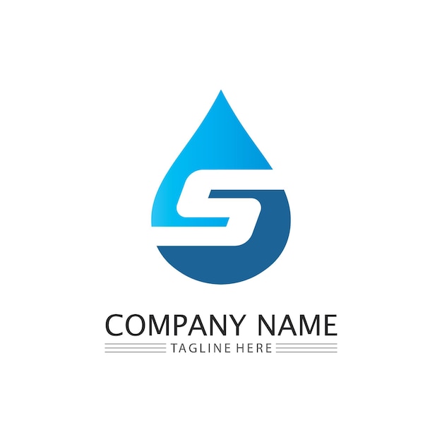Waterdruppel en golf pictogram Logo sjabloon vector illustratie ontwerp