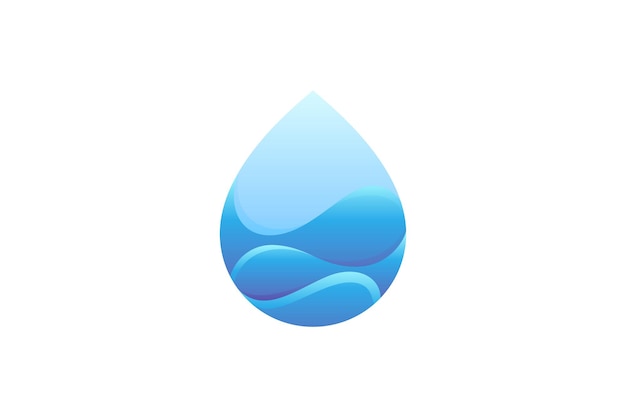Waterdruppel en golven logo ontwerpsjabloon
