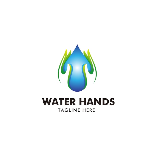 Waterdruppel en handenlogo