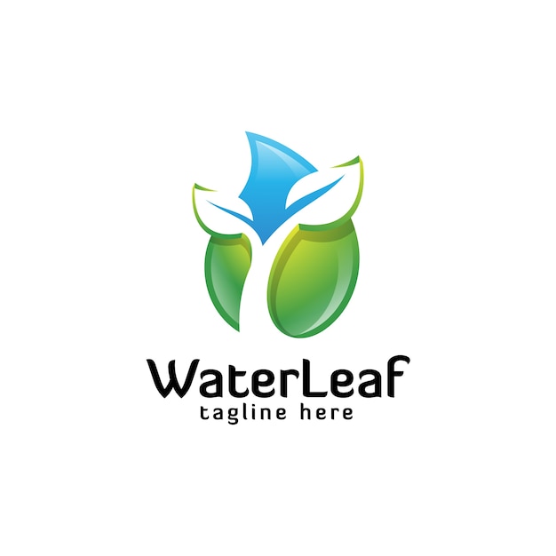 Waterdruppel en natuurbladlogo