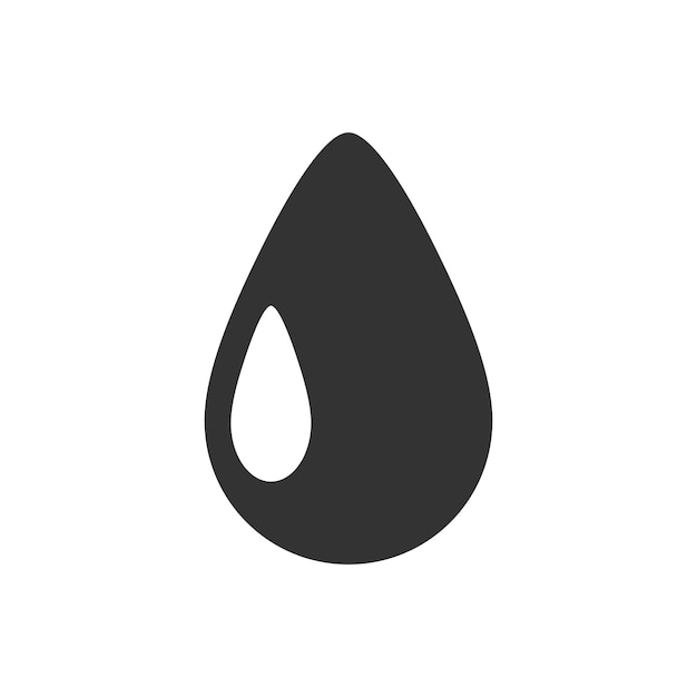 Waterdruppel icoon in zwart-wit