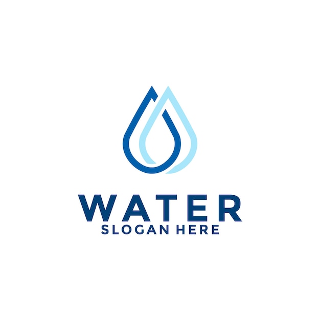 Waterdruppel logo ontwerp water logo vector sjabloon