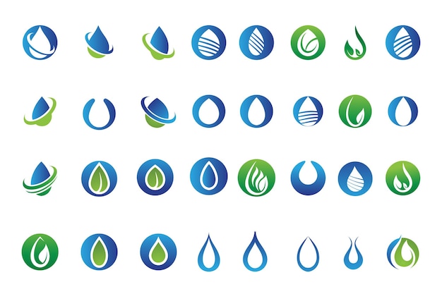 Waterdruppel Logo Template vector illustratie ontwerp