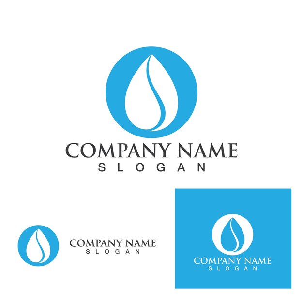 Waterdruppel Logo Template vector illustratie ontwerp