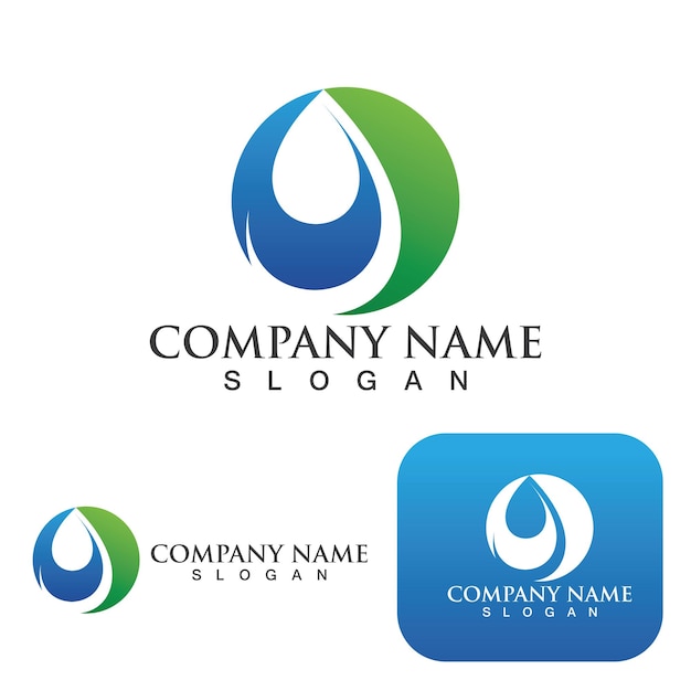 Waterdruppel Logo Template vector illustratie ontwerp