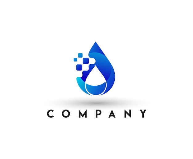 Waterdruppel Logo vector ontwerpsjabloon