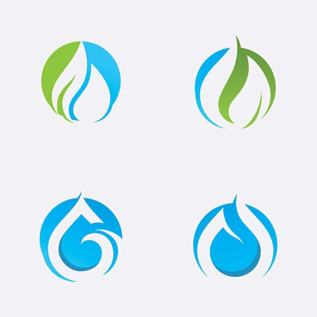 Waterdruppel natuur logo template vector illustratie ontwerp