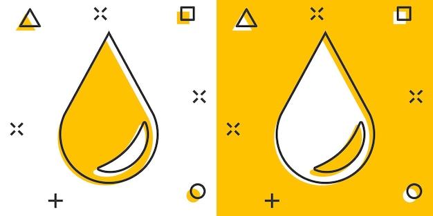 Waterdruppel pictogram in komische stijl Regendruppel vector cartoon afbeelding pictogram Druppel water klodder bedrijfsconcept splash effect