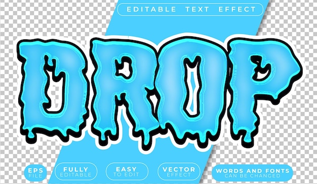 Waterdruppel vloeistof Splash Aqua Blue Volledig bewerkbaar vectortekstbestand