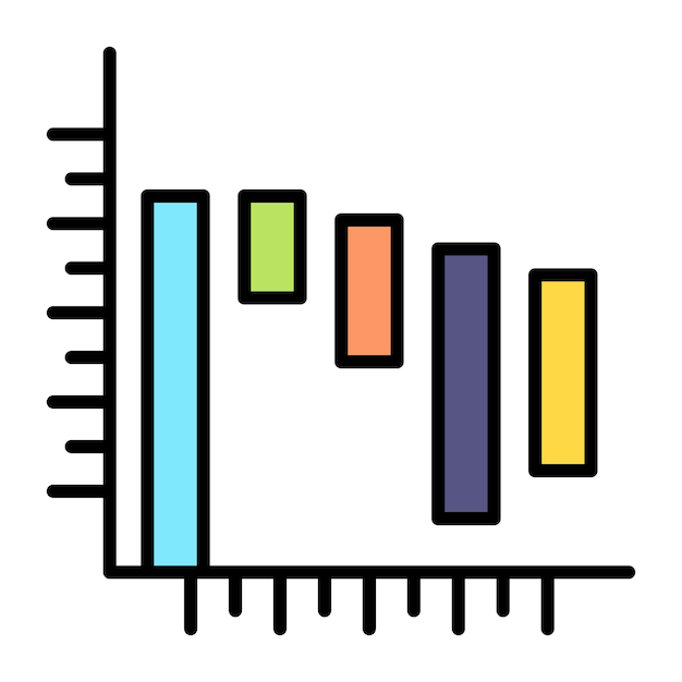 Waterfall Graph Flat Illustration