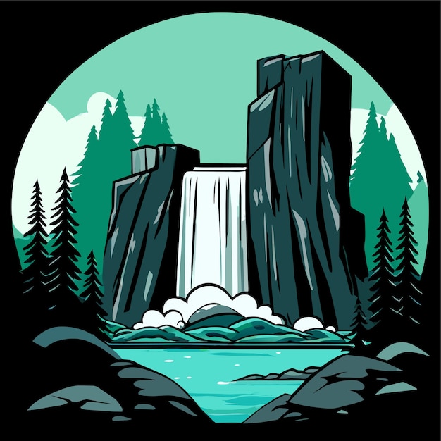 Vector waterfall illustration