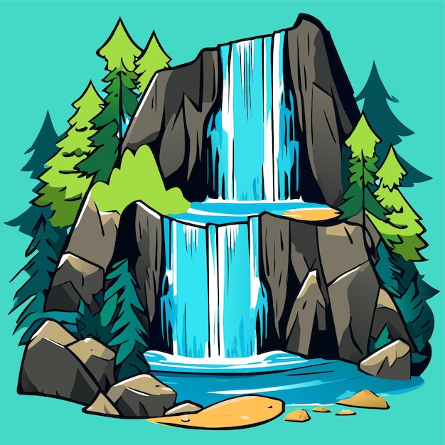 Vector waterfall illustration