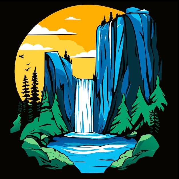 Vector waterfall illustration