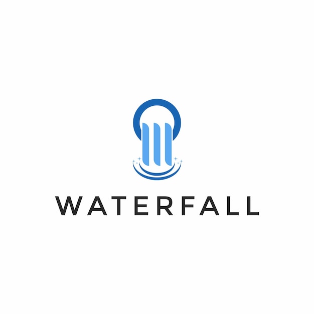 Векторная иллюстрация логотипа водопада