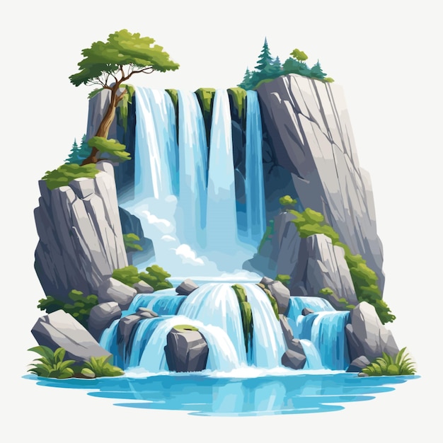 Premium Vector | Waterfall retreat vector