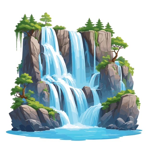 Premium Vector | Waterfall retreat vector