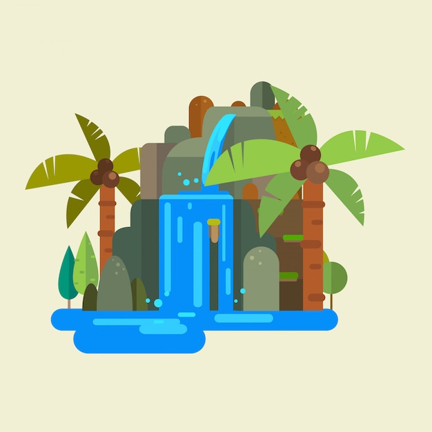 Waterfall vector