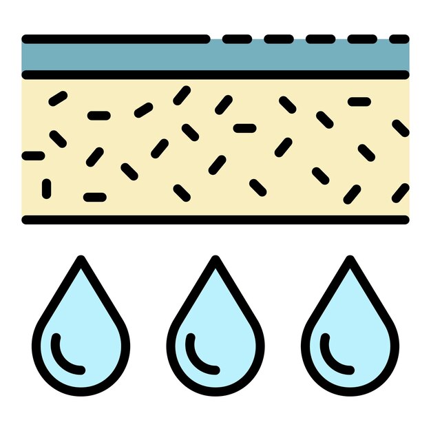 Waterfilter structuur pictogram Overzicht waterfilter structuur vector pictogram kleur plat geïsoleerd