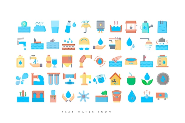 WaterFlatIconSet