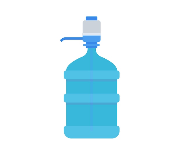 Waterfles met pomp vector geïsoleerd pictogram. Waterfles met pomp emoji illustratie. Waterpomp