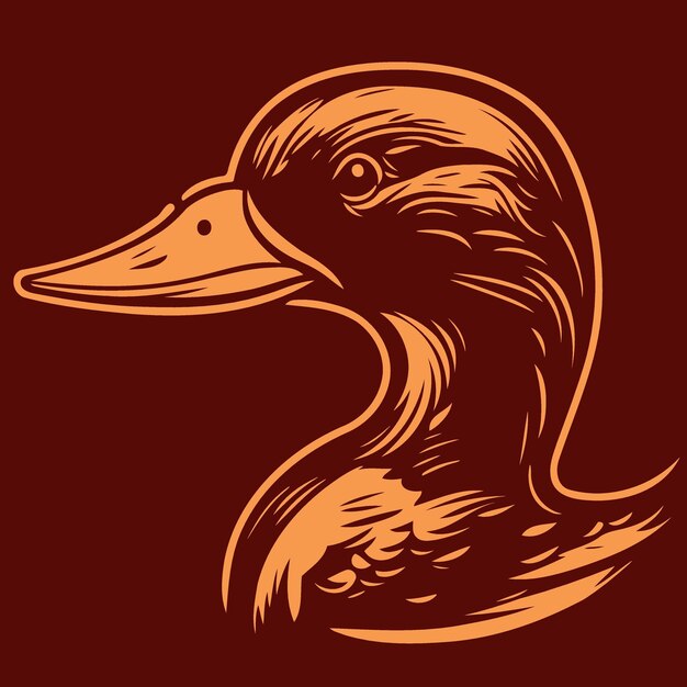 Waterfowl duck animal head