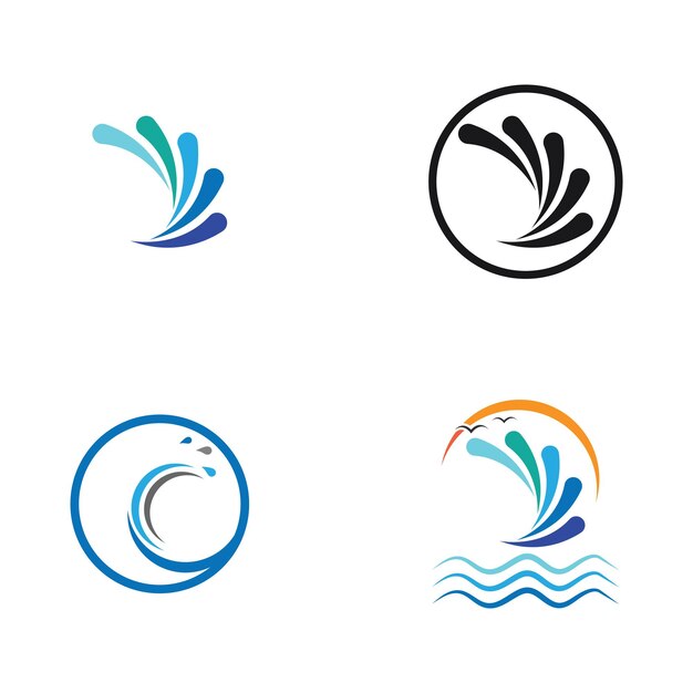 Watergolf pictogram Logo sjabloon