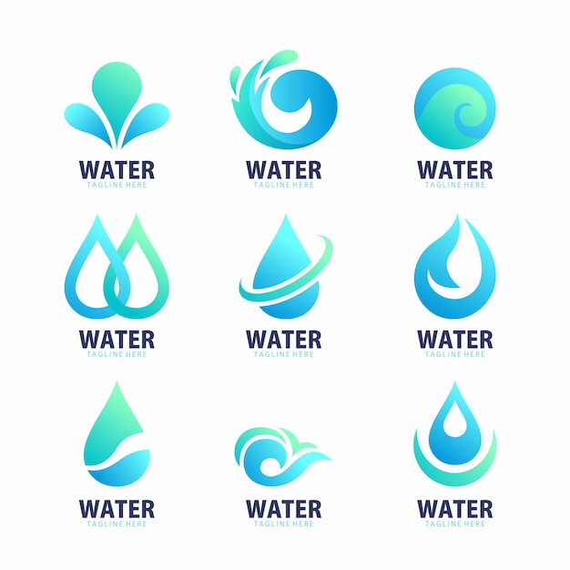 Watergradiënt kleurenset met logo voor zakelijk bedrijf