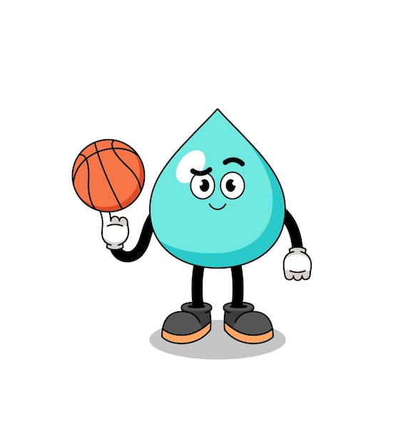 Waterillustratie als personageontwerp van een basketbalspeler